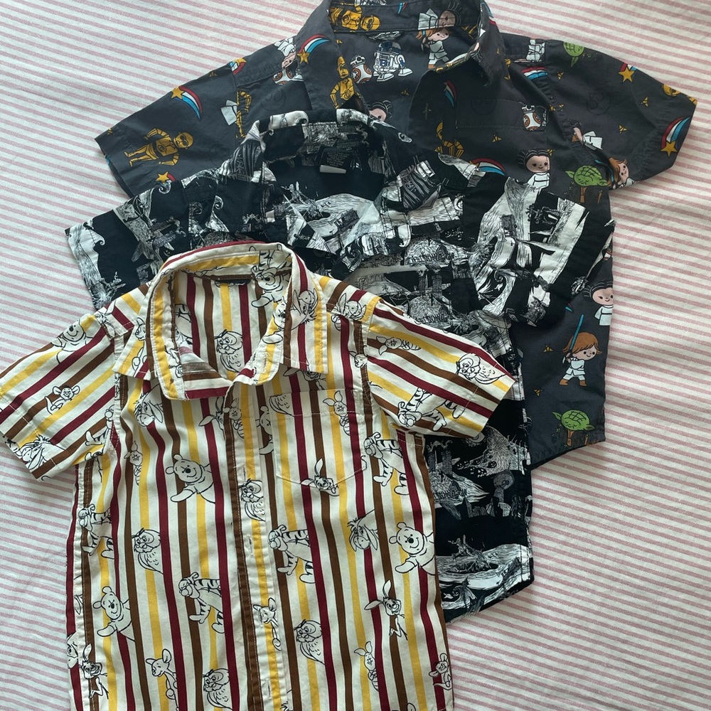 Striped and Graphic Short Sleeve Shirts